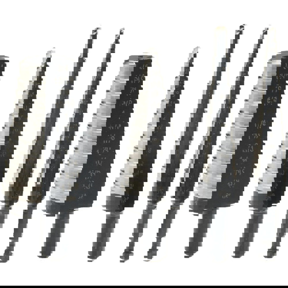 Drill Bit Set: Step Drill Bits, 4 Pc, 0.125